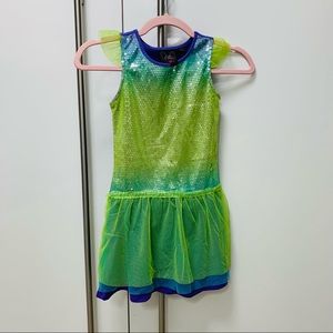 Self Esteem Princess Fairy Dress Size 6/6x sequins. Green blue